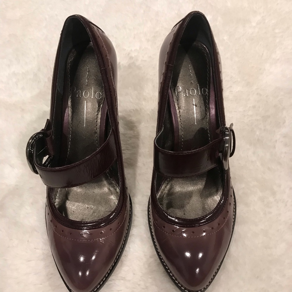 Pablo Linea Mary Jane eggplant purple heel pump